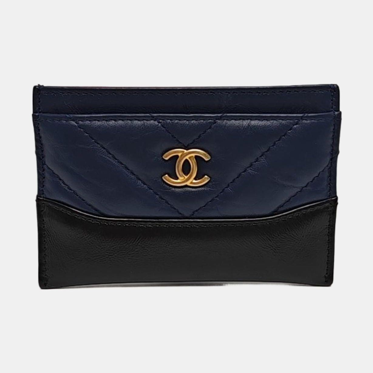 GABRIELLE Chevron Calfskin Blue Wallet