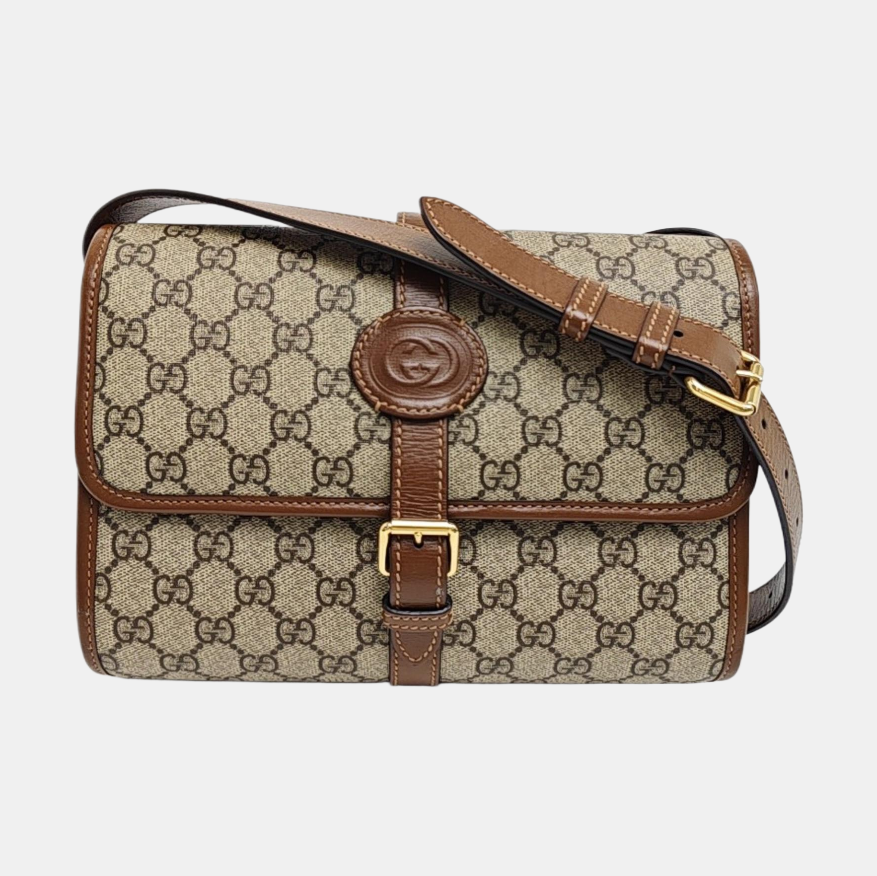 Monogram Coated Canvas Shoulder Bag Beige