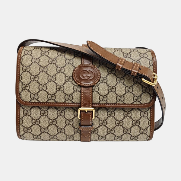 Monogram Coated Canvas Shoulder Bag Beige