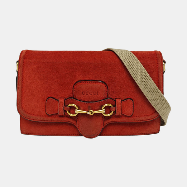 Suede Shoulder Bag Red