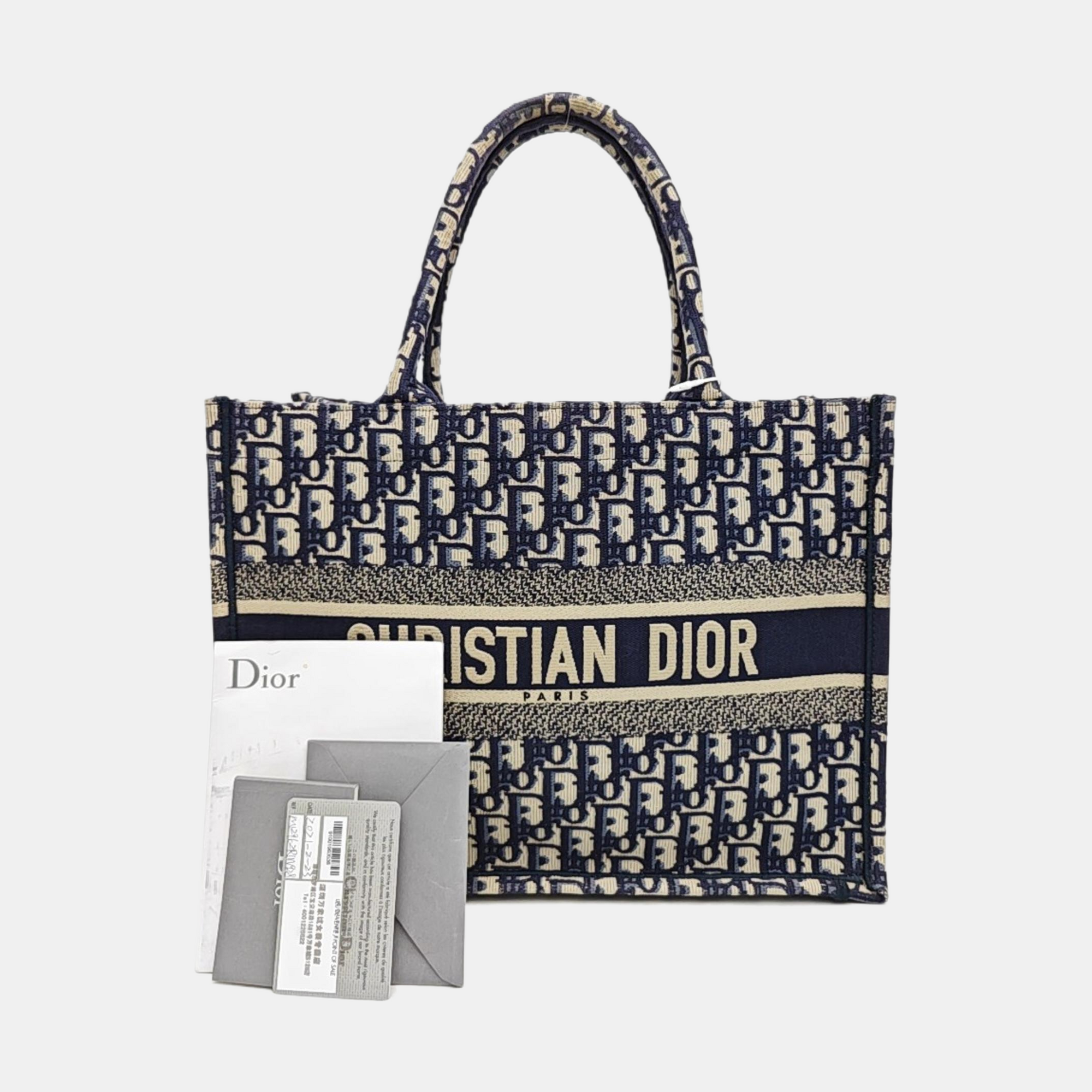 Book Tote Medium Oblique Canvas Blue