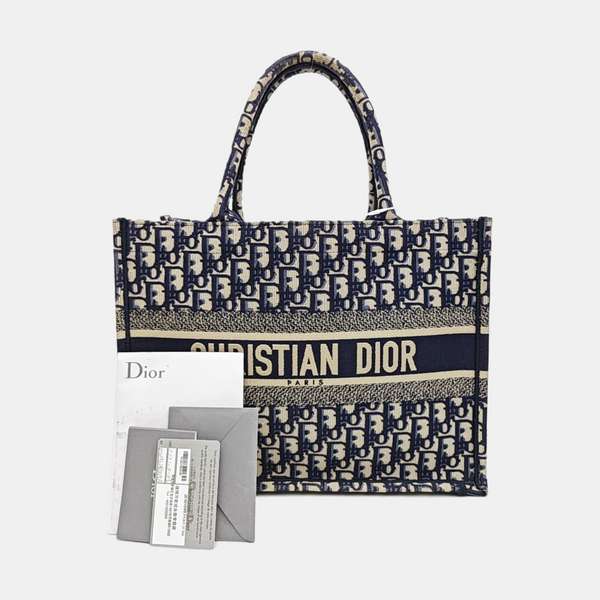 Book Tote Medium Oblique Canvas Blue