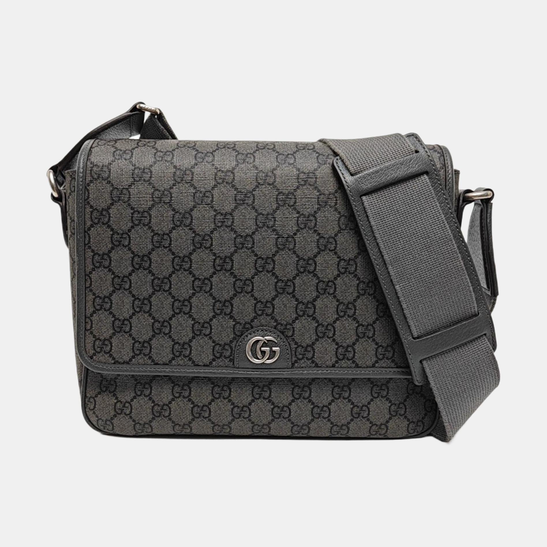 Ophidia Medium Monogram Coated Canvas Gray