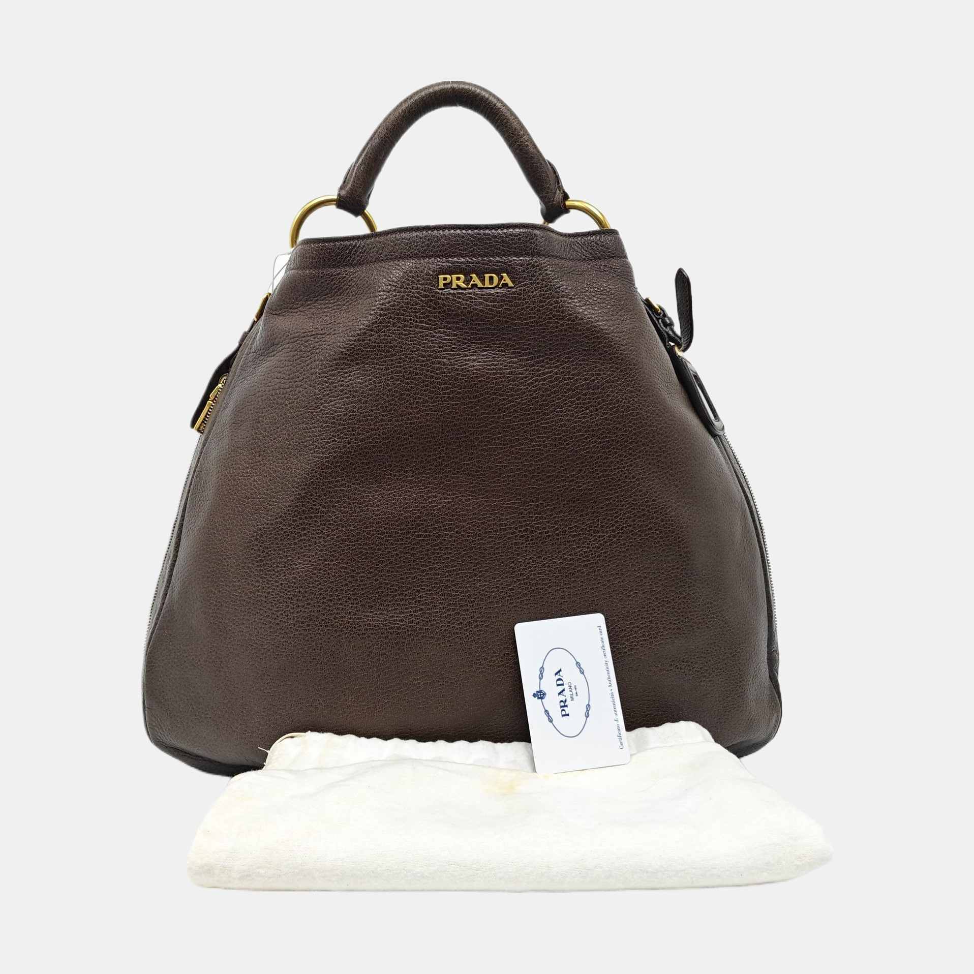 Calfskin Top Handle Bag Gray