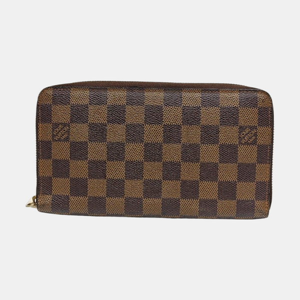 ZIPPY Damier Ebene Coated Canvas Brown Wallet