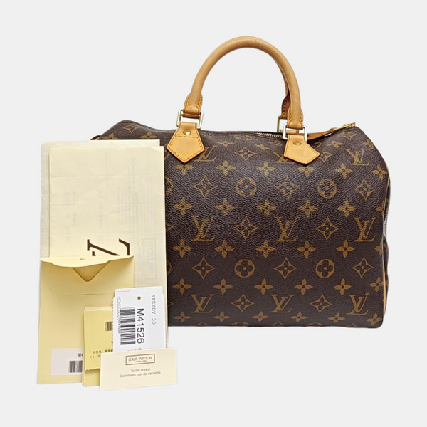 SPEEDY 30 Monogram Coated Canvas Brown