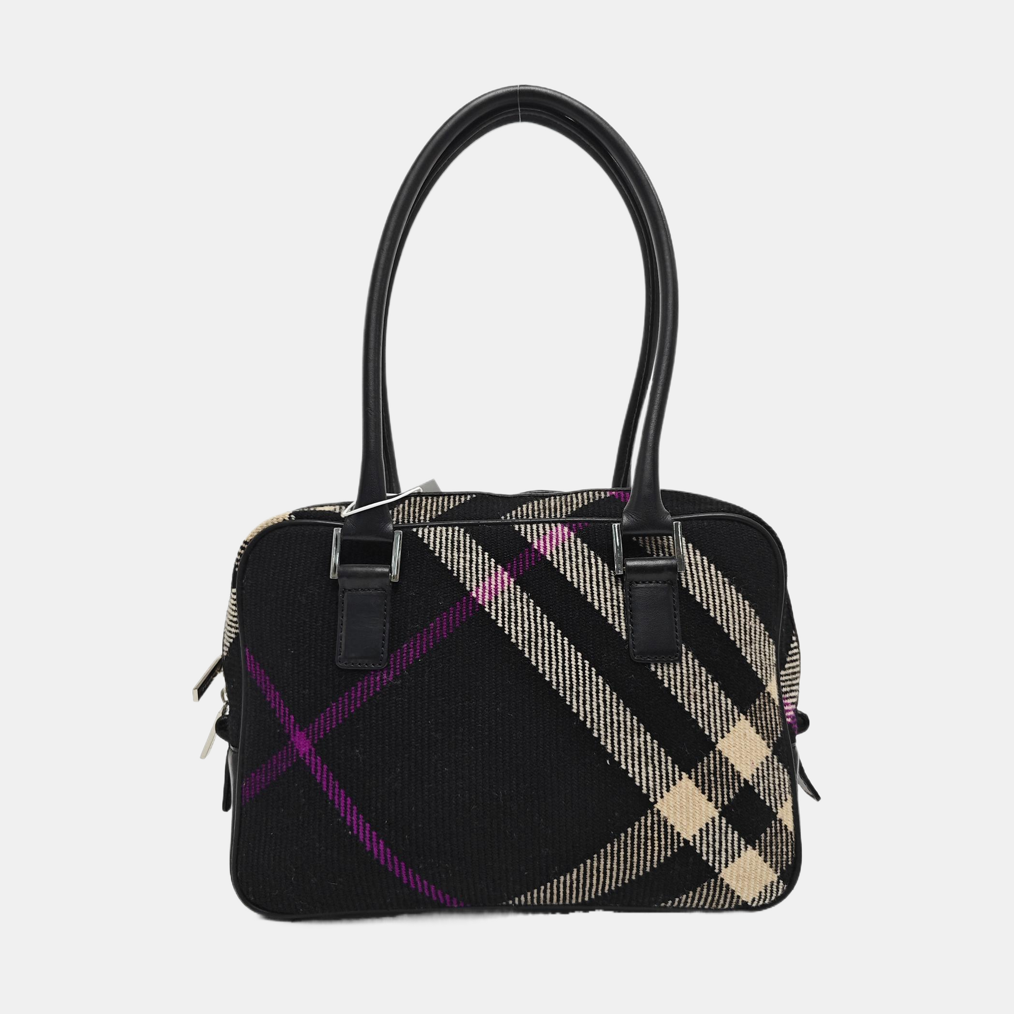 Fabric Top Handle Bag Black