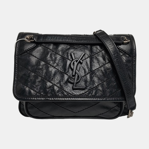 NIKI Small Chevron Calfskin Black