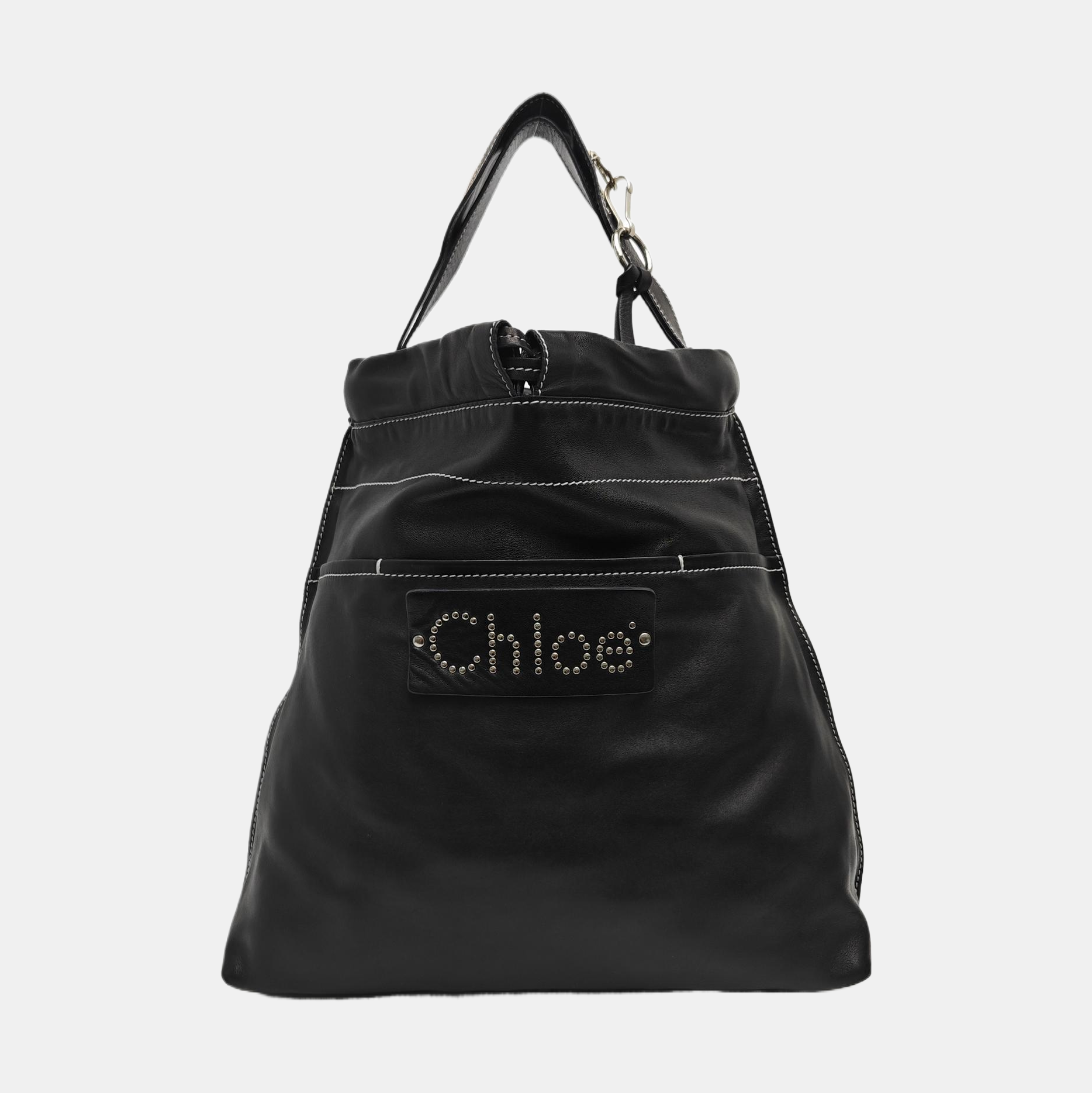 Lambskin Top Handle Bag Black