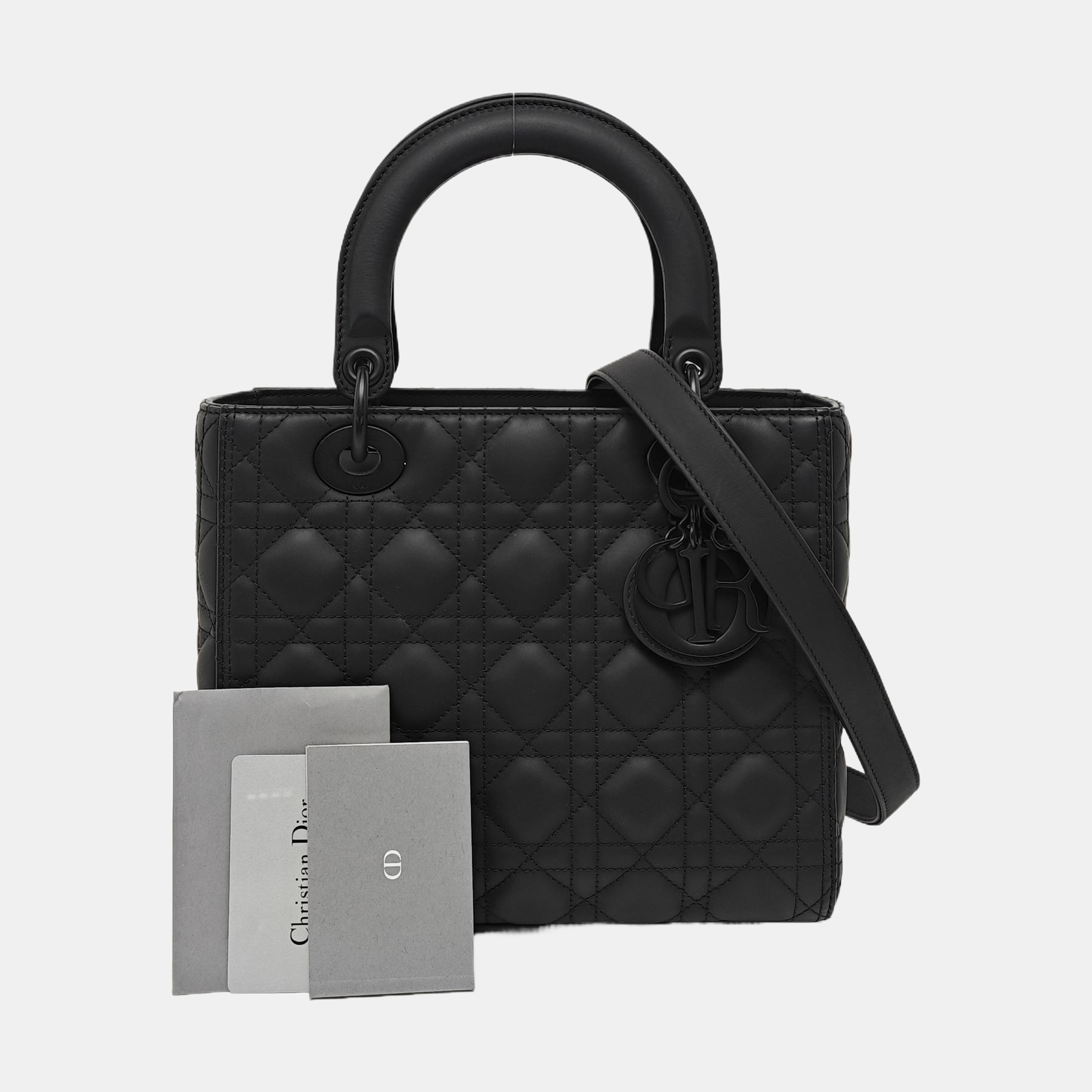 Lady Dior Medium Cannage Calfskin Black