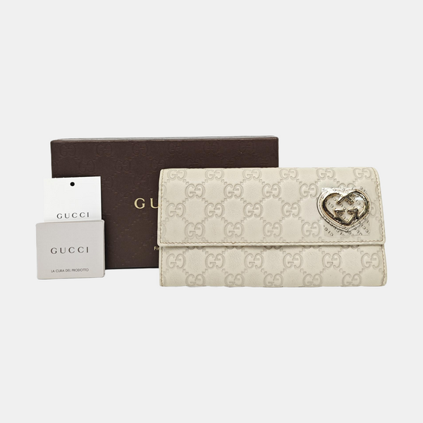 Lovely Monogram Calfskin White Wallet