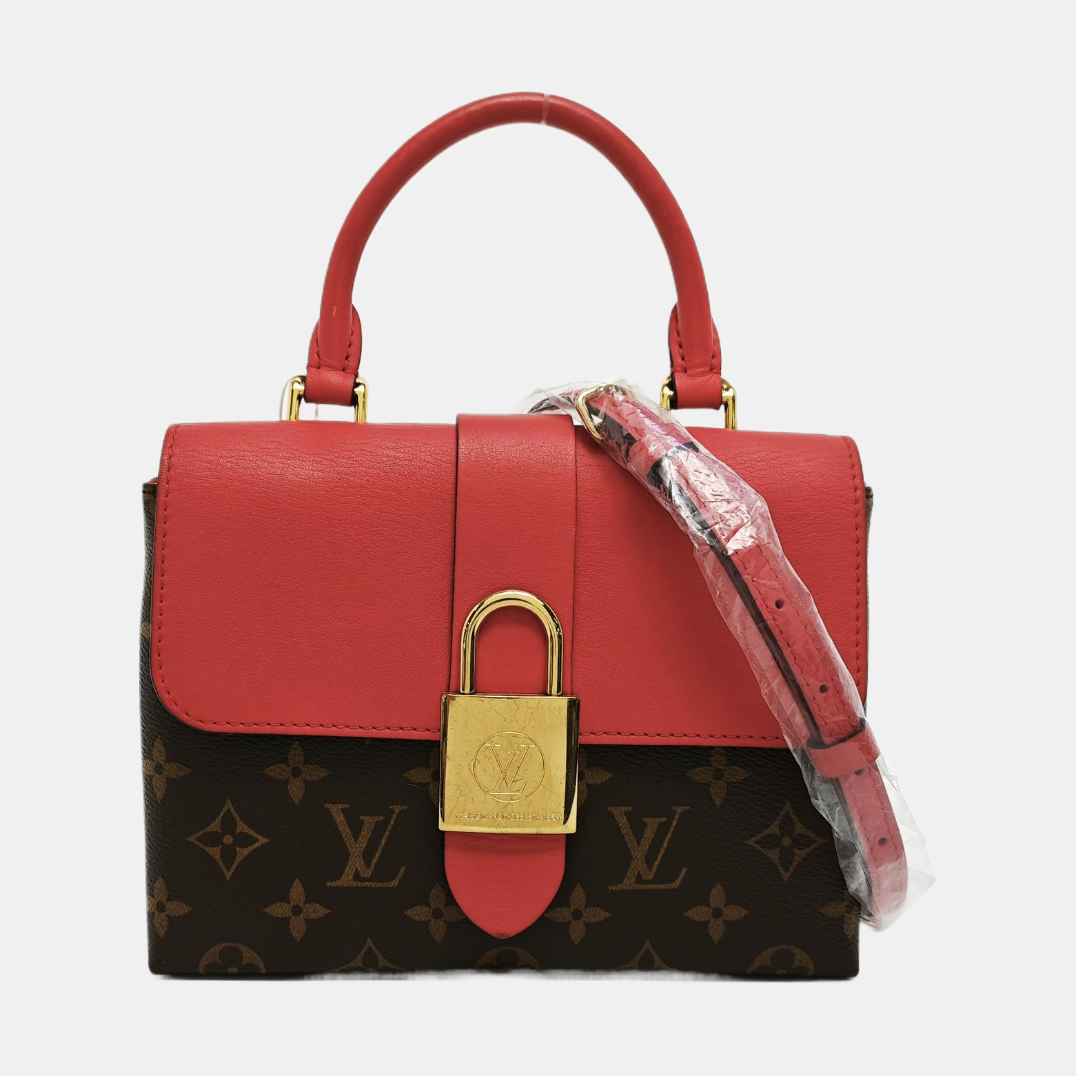 LOCKY BB Monogram Coated Canvas Red