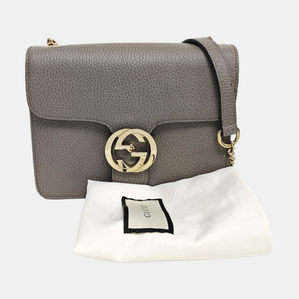 Interlocking G Small Calfskin Gray