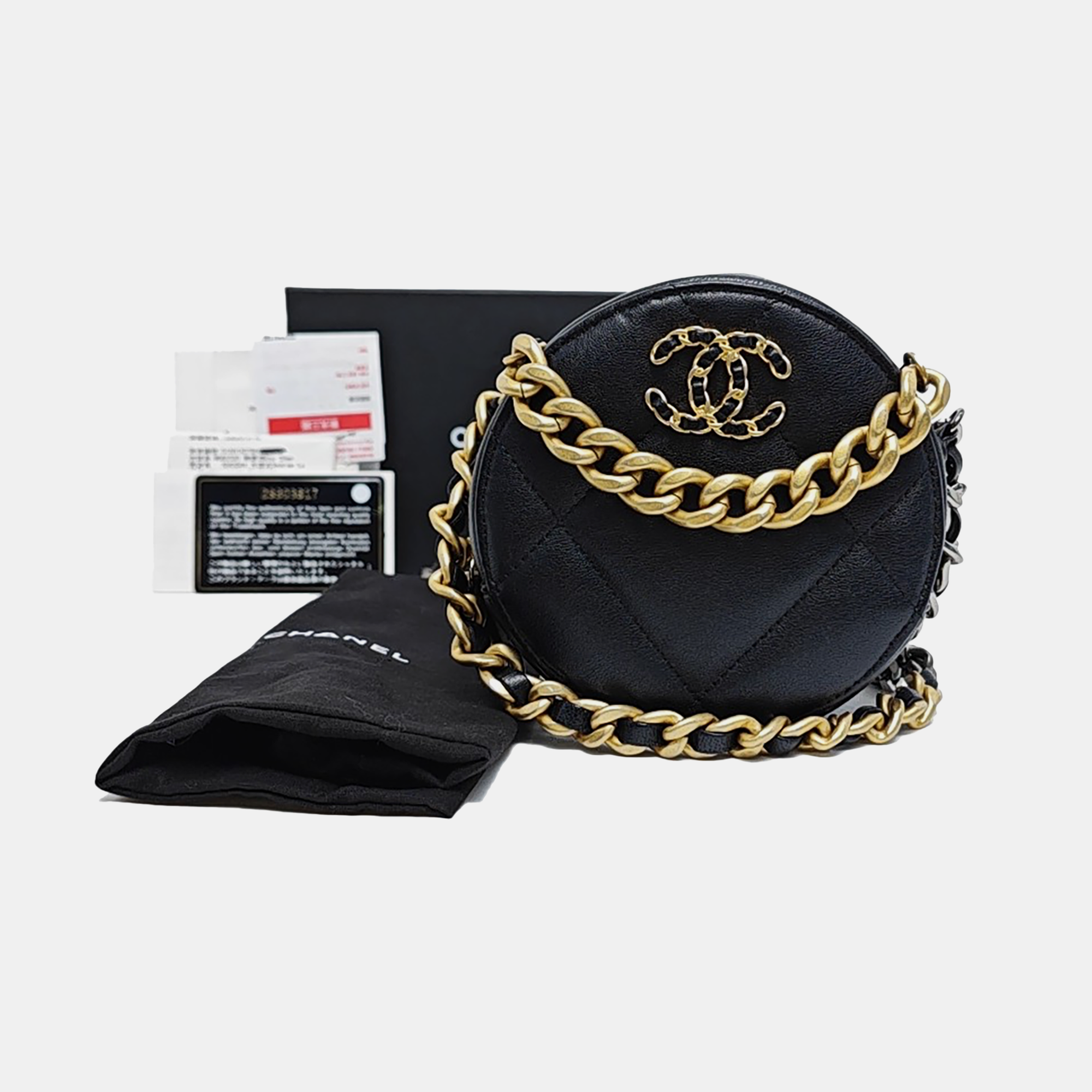 Authenticated pre-owned  CHANEL 19 Quilted Lambskin Black - Shoulder Bag at Looply