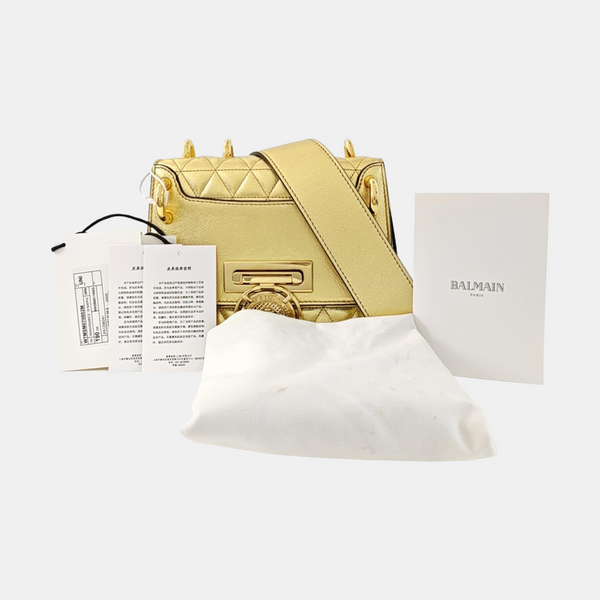Quilted Calfskin Shoulder Bag Gold