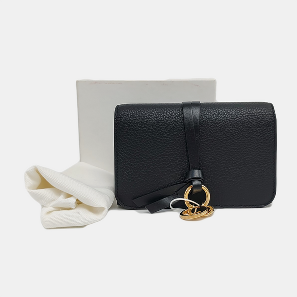 Alphabet Calfskin Black Wallet