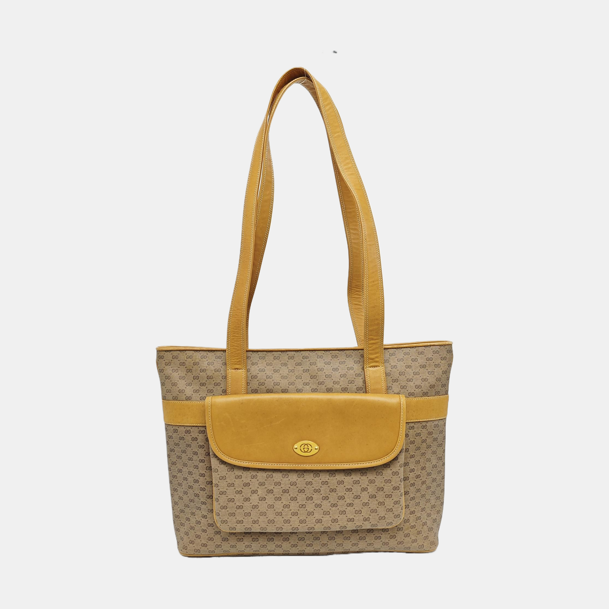 Monogram Coated Canvas Tote Bag Beige
