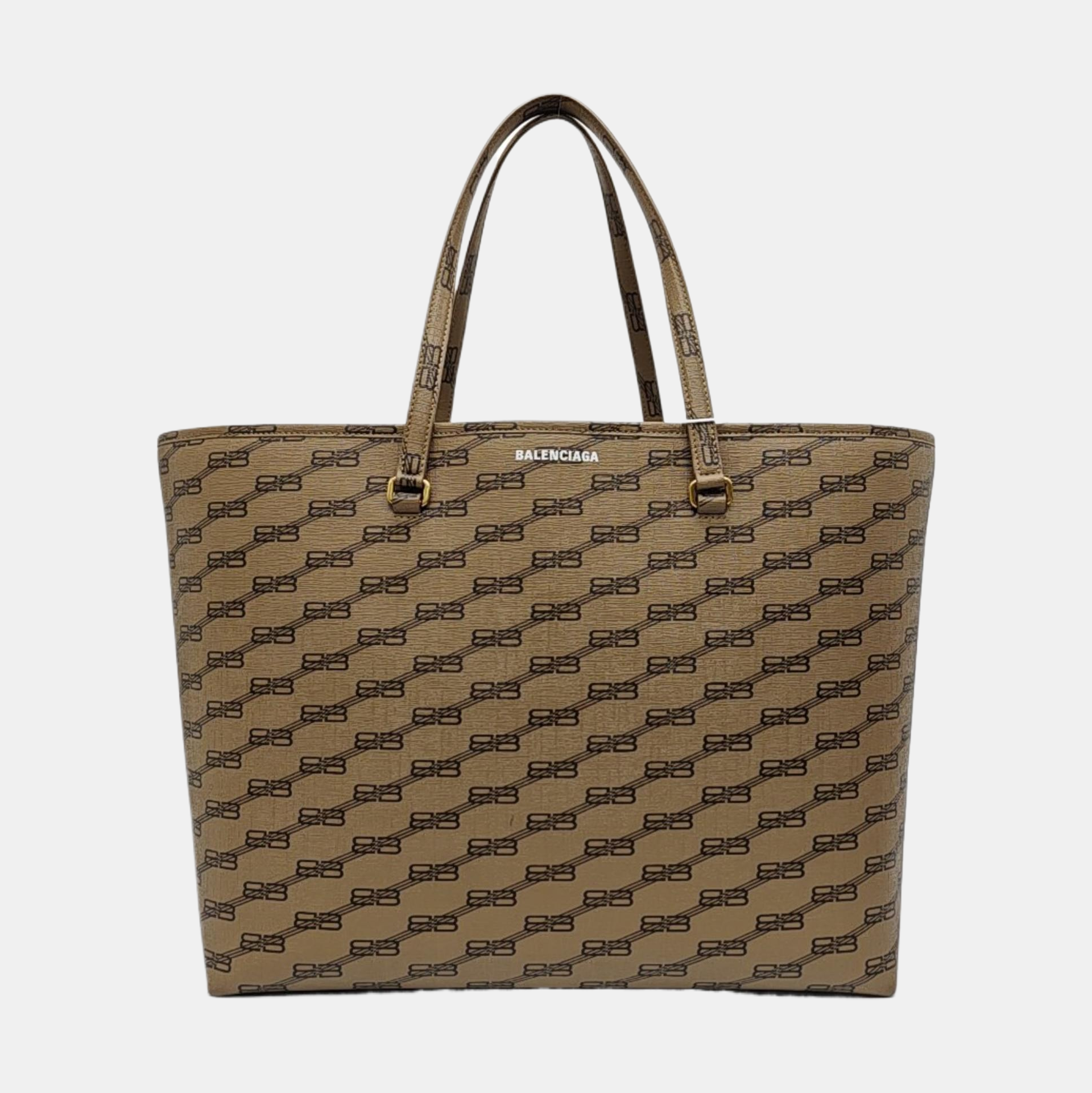 Coated Canvas Tote Bag Brown