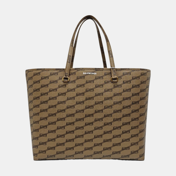 Coated Canvas Tote Bag Brown