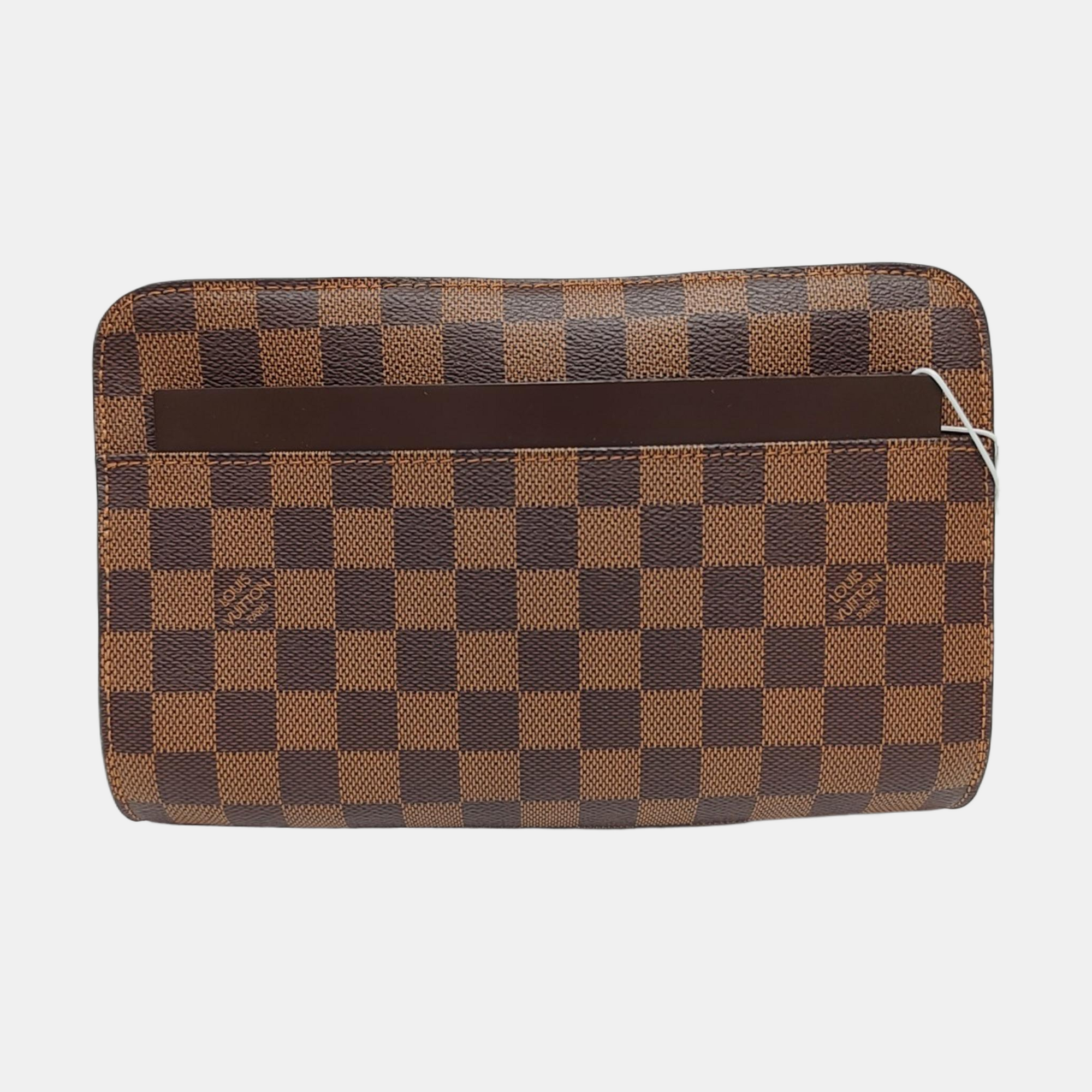 SAINT LOUIS Damier Ebene Coated Canvas Brown