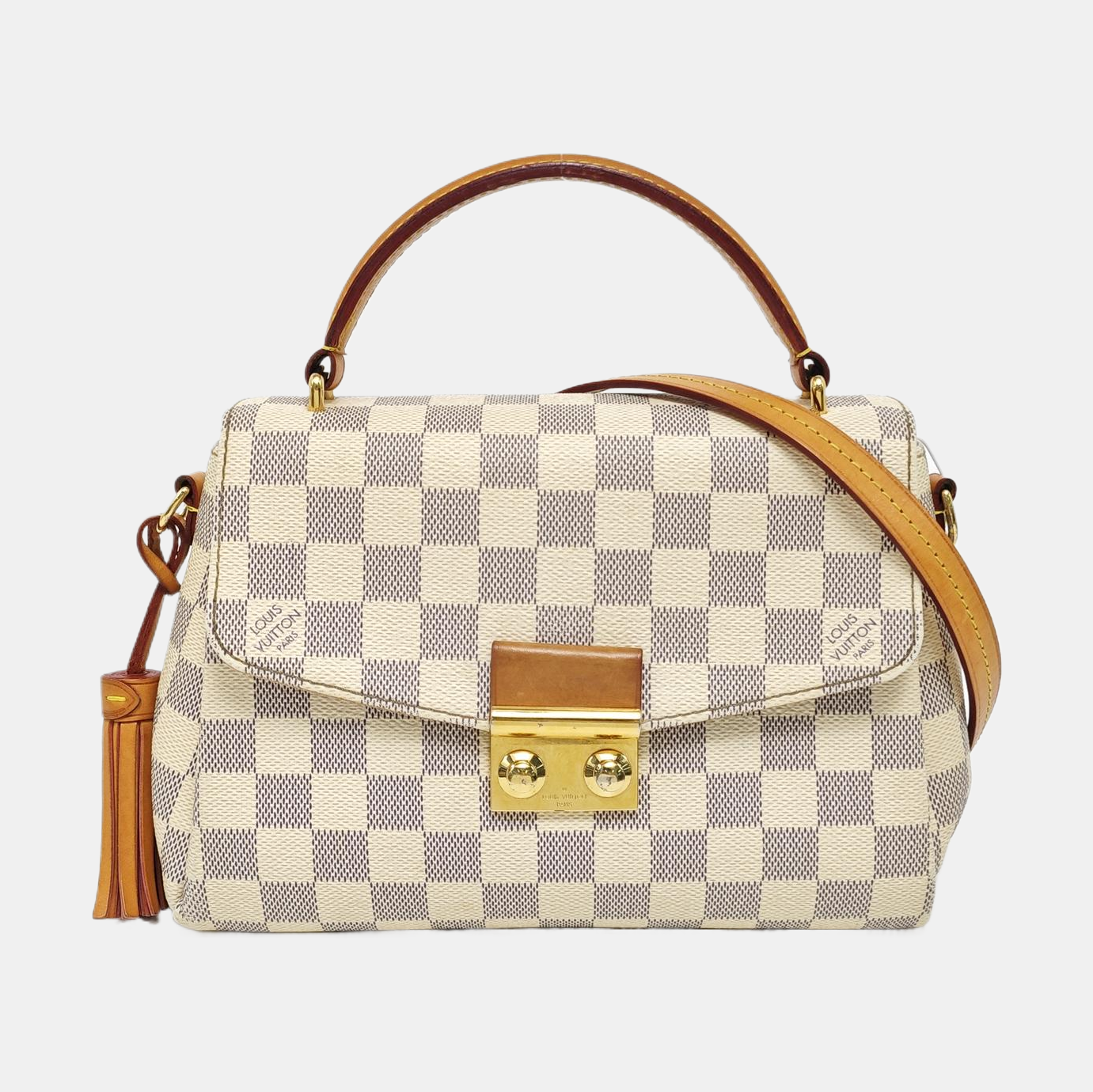 CROISETTE Damier Azur Coated Canvas White