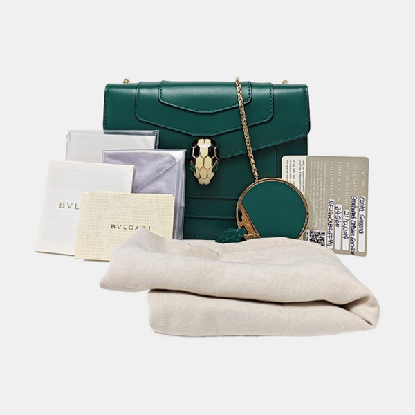SERPENTI FOREVER Small Quilted Calfskin Green