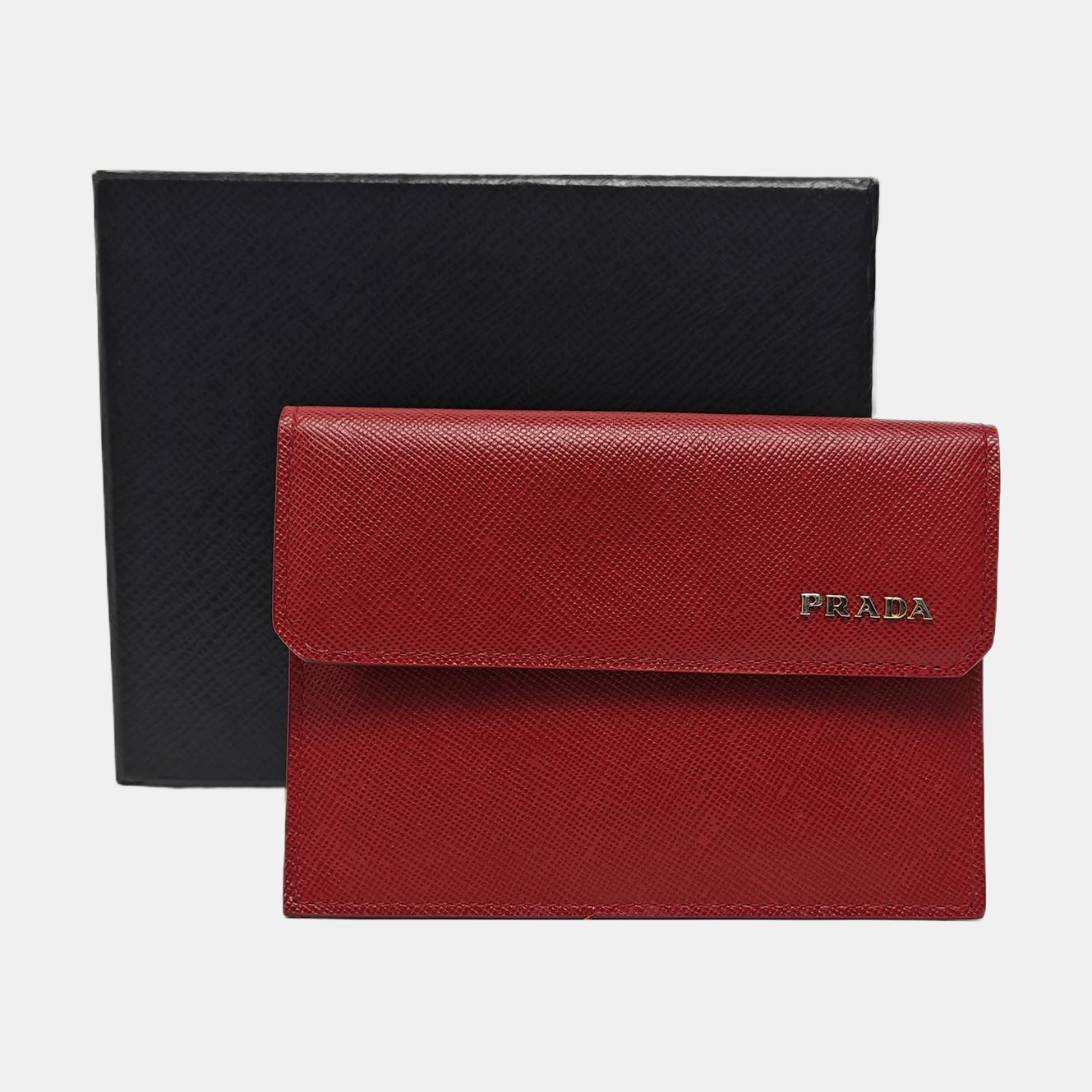 Saffiano Calfskin Card Holder Red