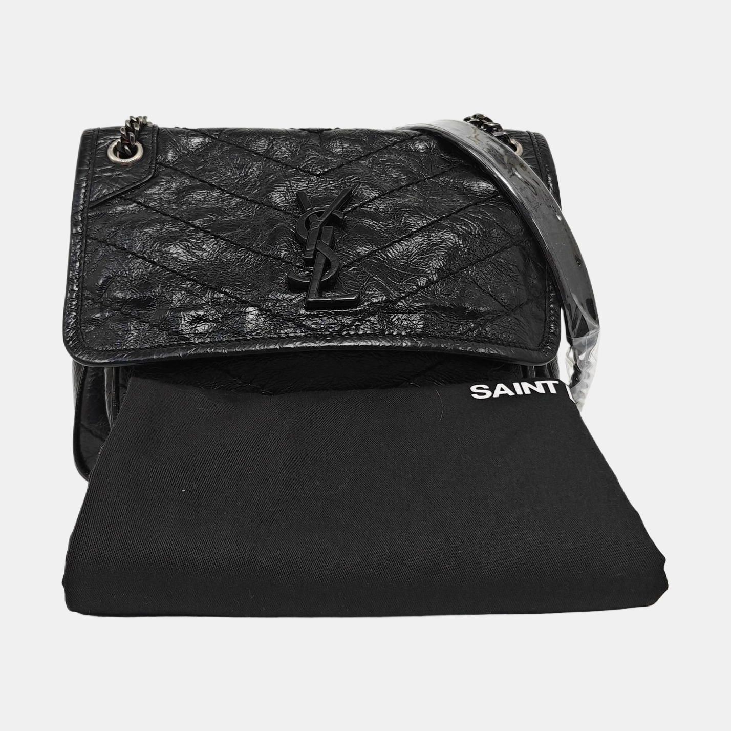 NIKI Small Chevron Calfskin Black