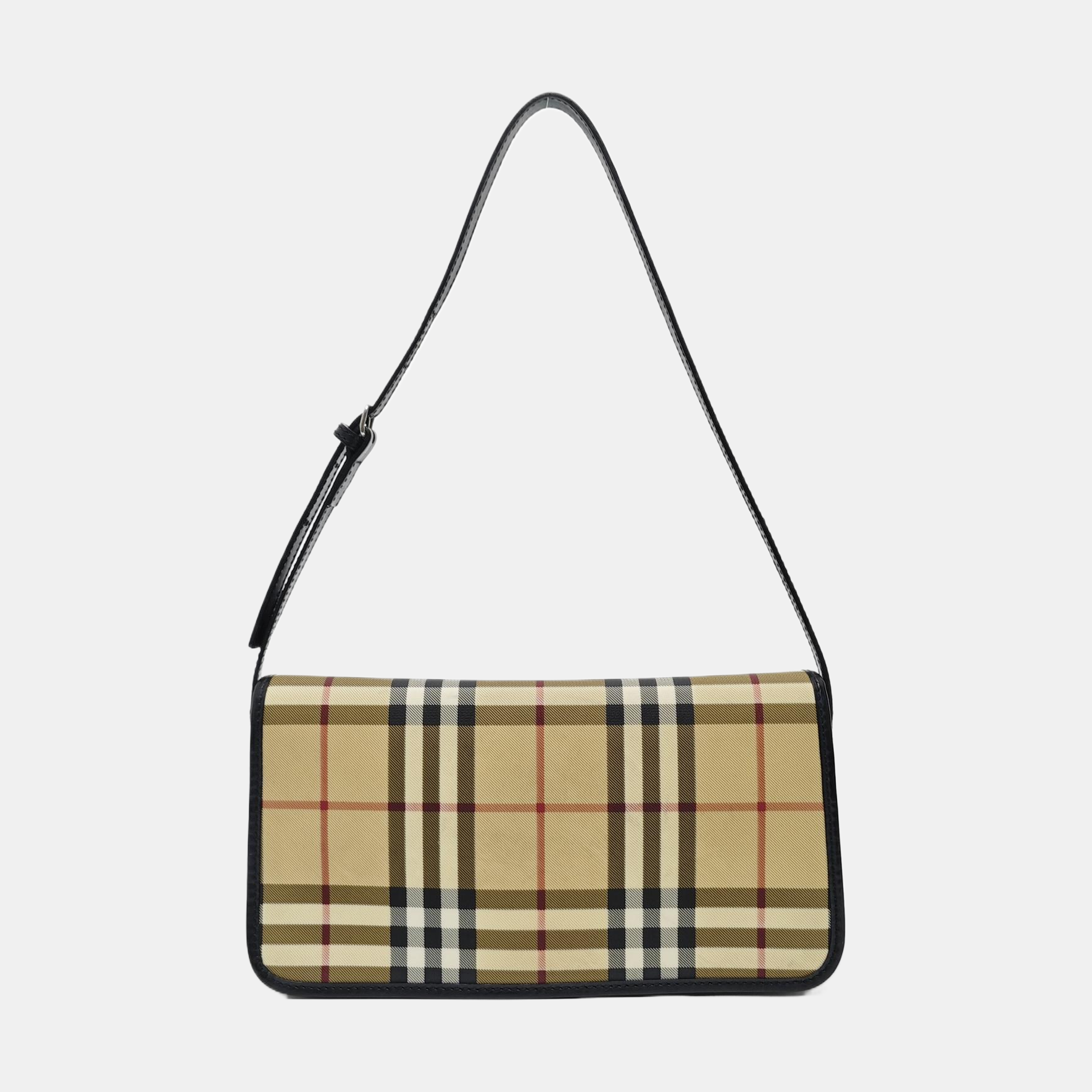 Coated Canvas Shoulder Bag Brown