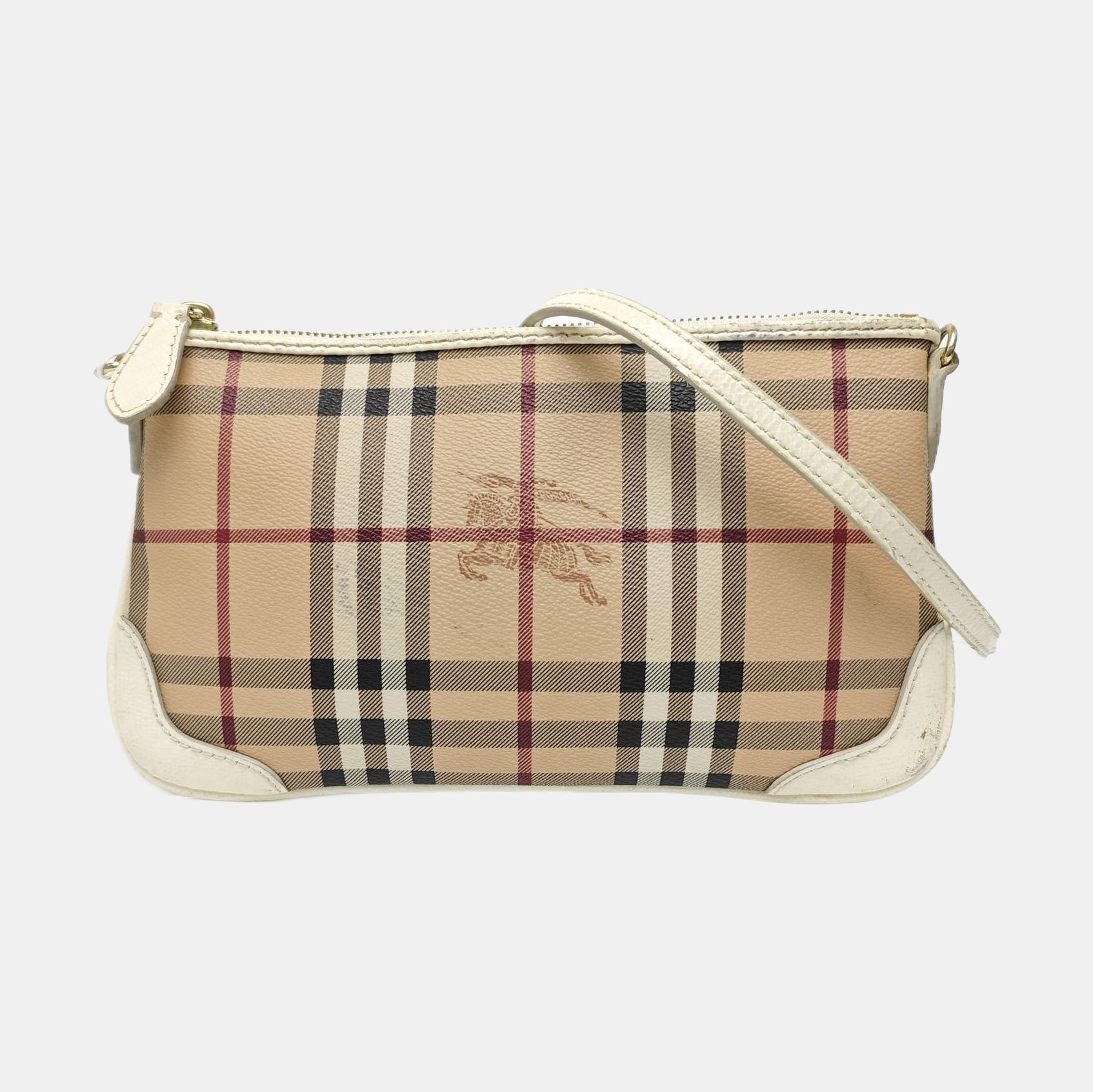 Coated Canvas Crossbody Bag Beige