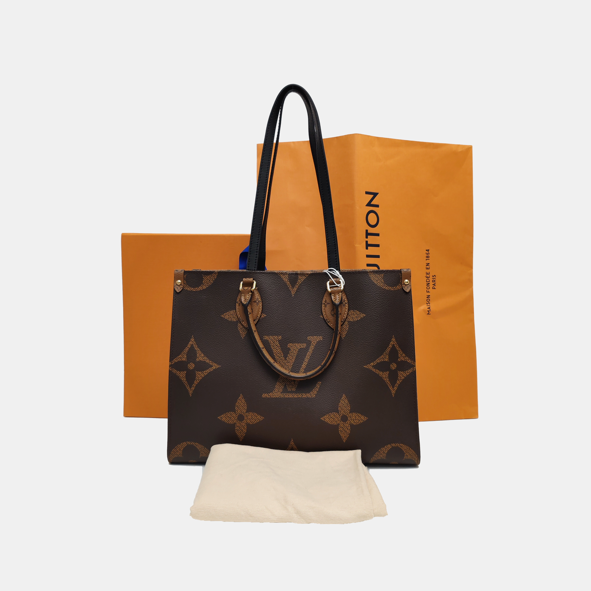 Authenticated pre-owned  ONTHEGO MM Monogram Coated Canvas Brown - Tote Bag at Looply