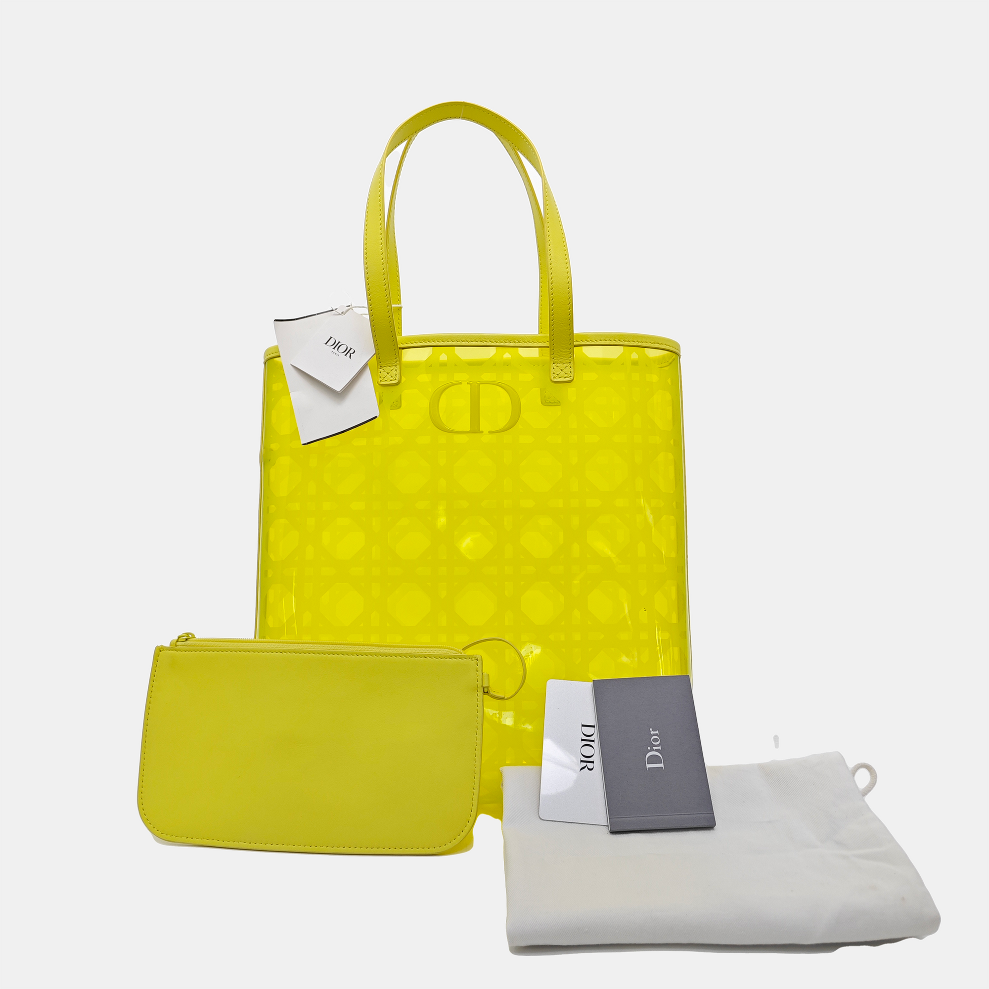 Cannage Special Material Tote Bag Yellow