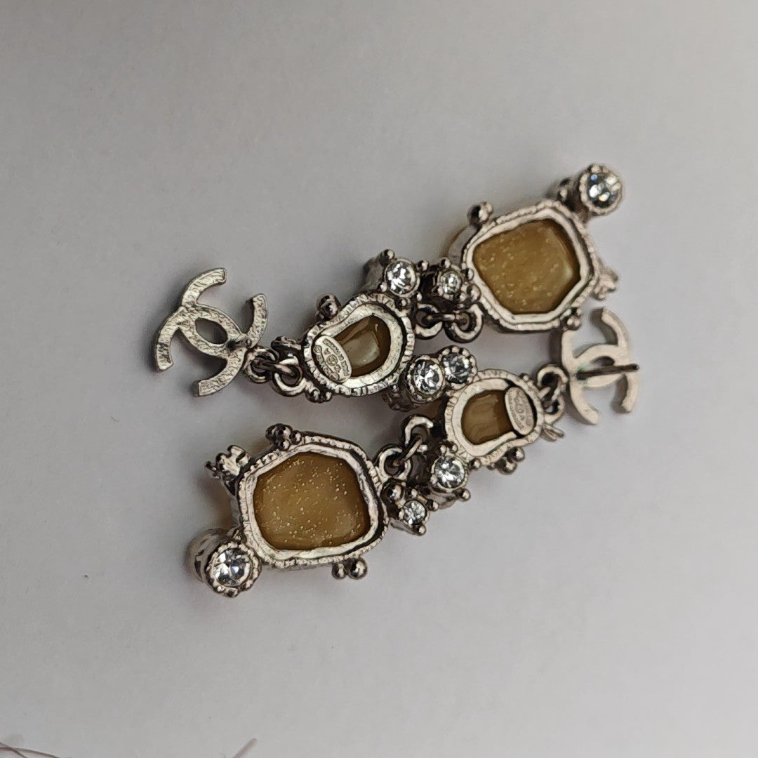 Metal Yellow Stud Earrings