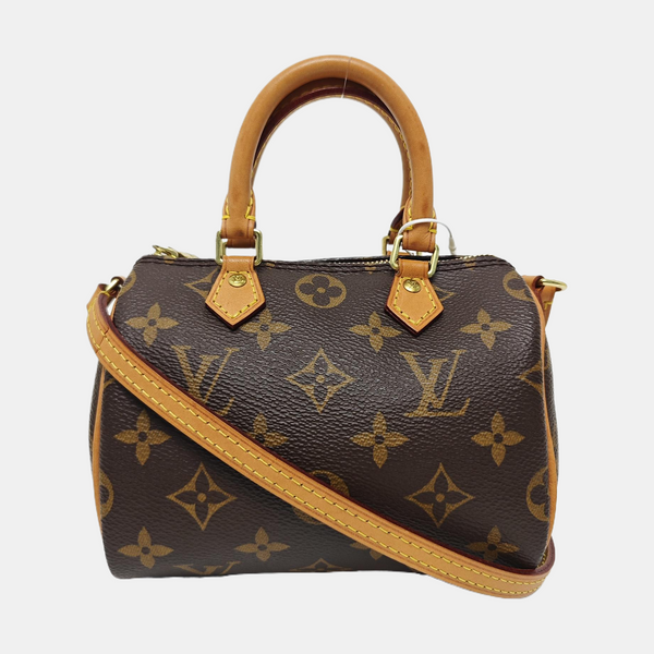 SPEEDY Nano Monogram Coated Canvas Brown