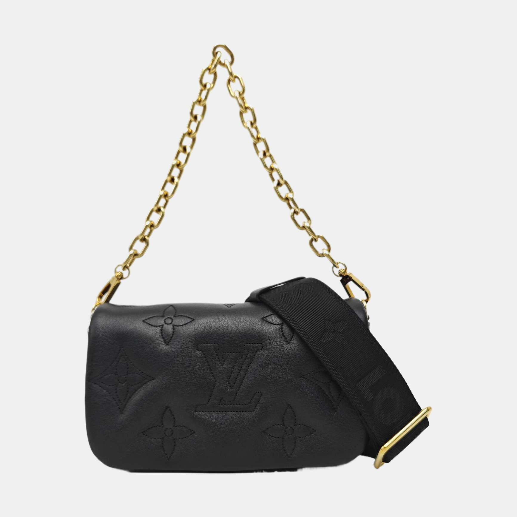 WALLET ON STRAP Monogram Calfskin Black