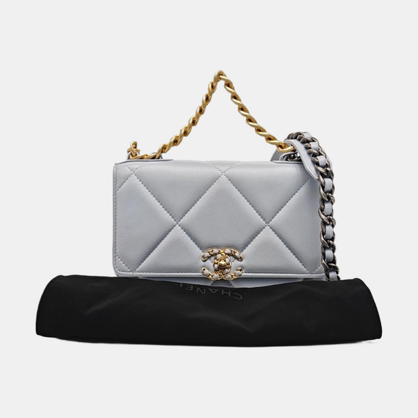 CHANEL 19 WOC Quilted Lambskin Blue