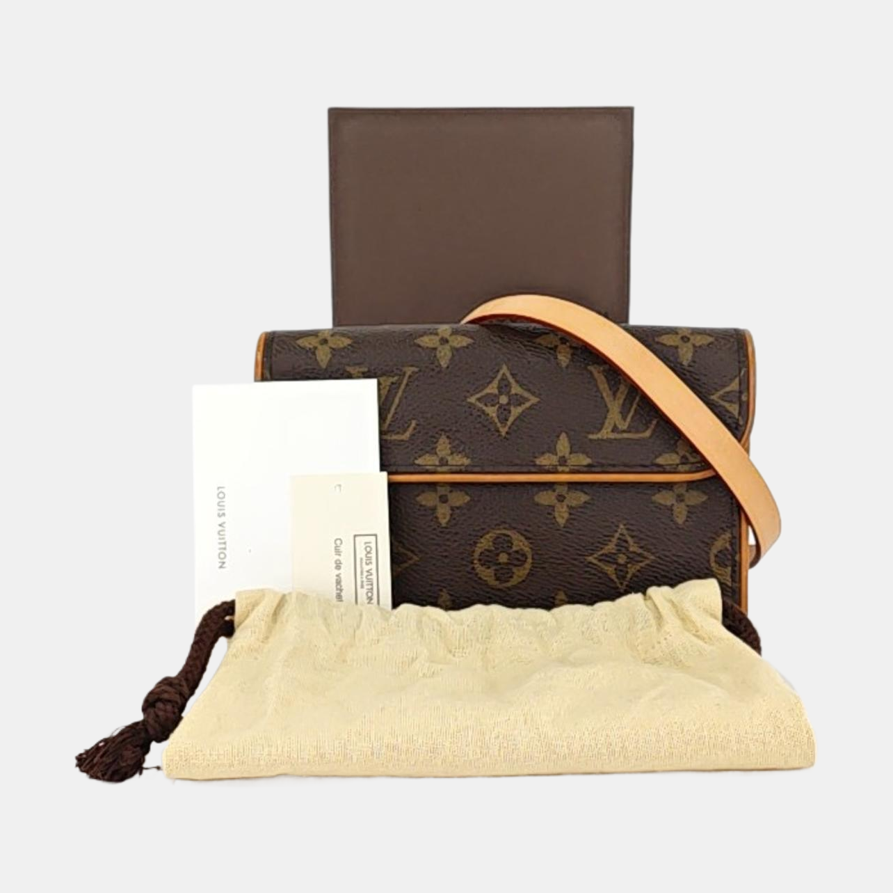 FLORENTINE Monogram Coated Canvas Brown