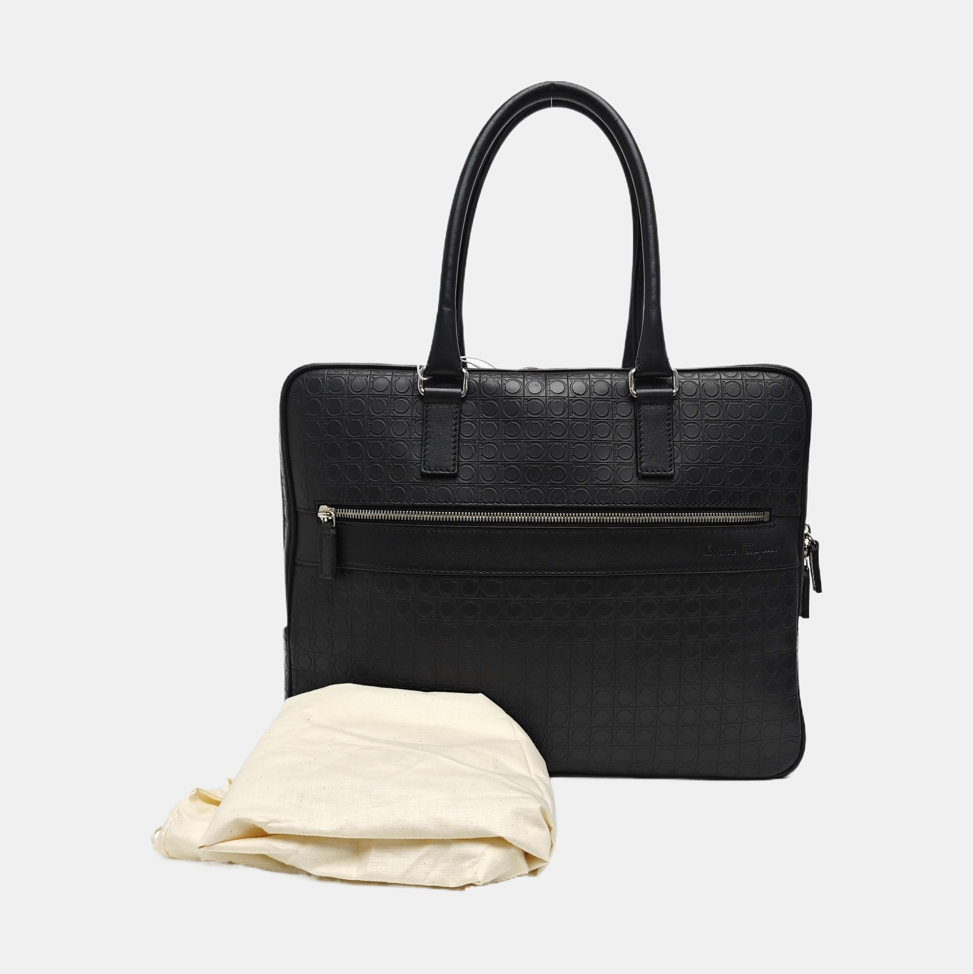 Calfskin Top Handle Bag Black