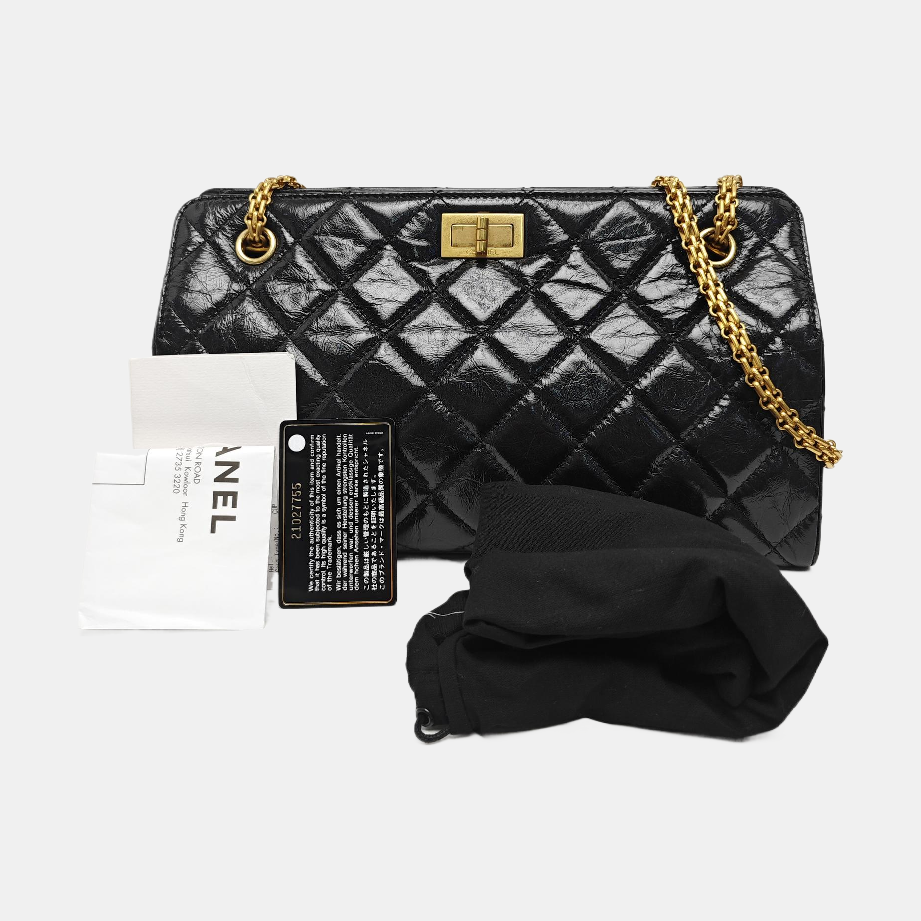 Quilted Calfskin Shoulder Bag Black