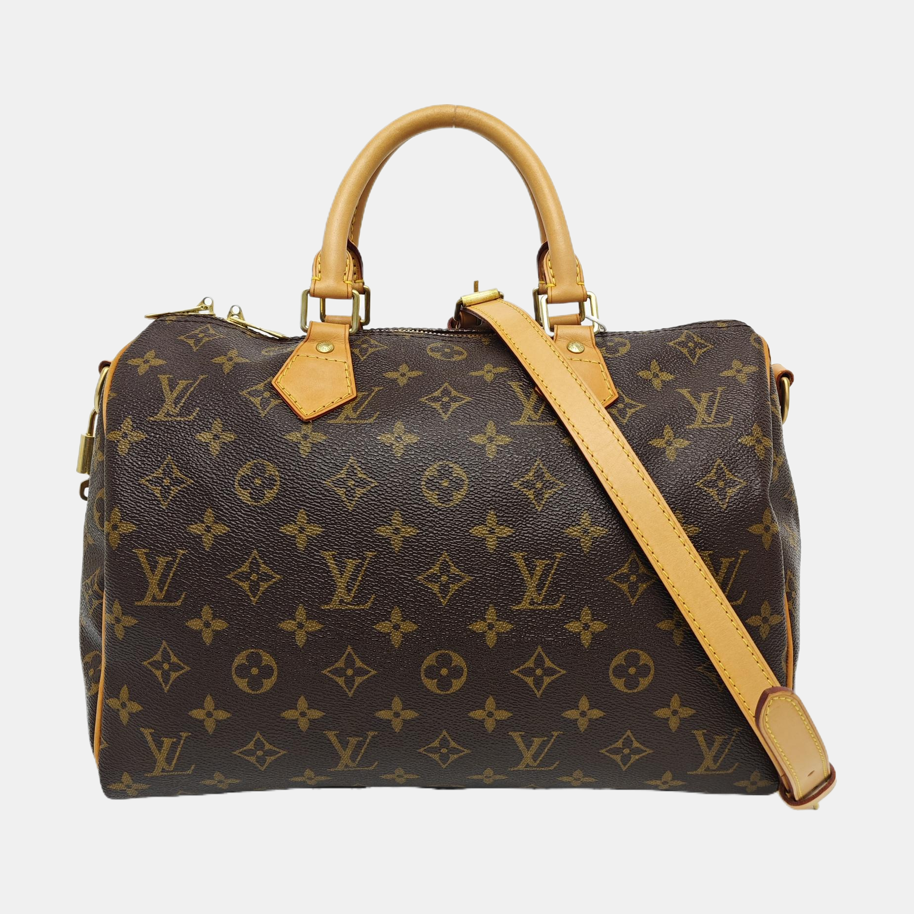SPEEDY 30 Monogram Coated Canvas Brown