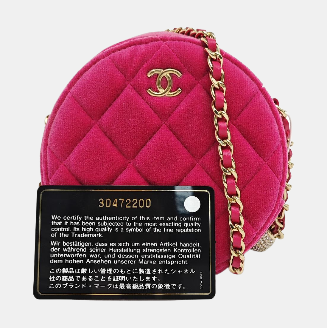 ROUND Quilted Velvet Red