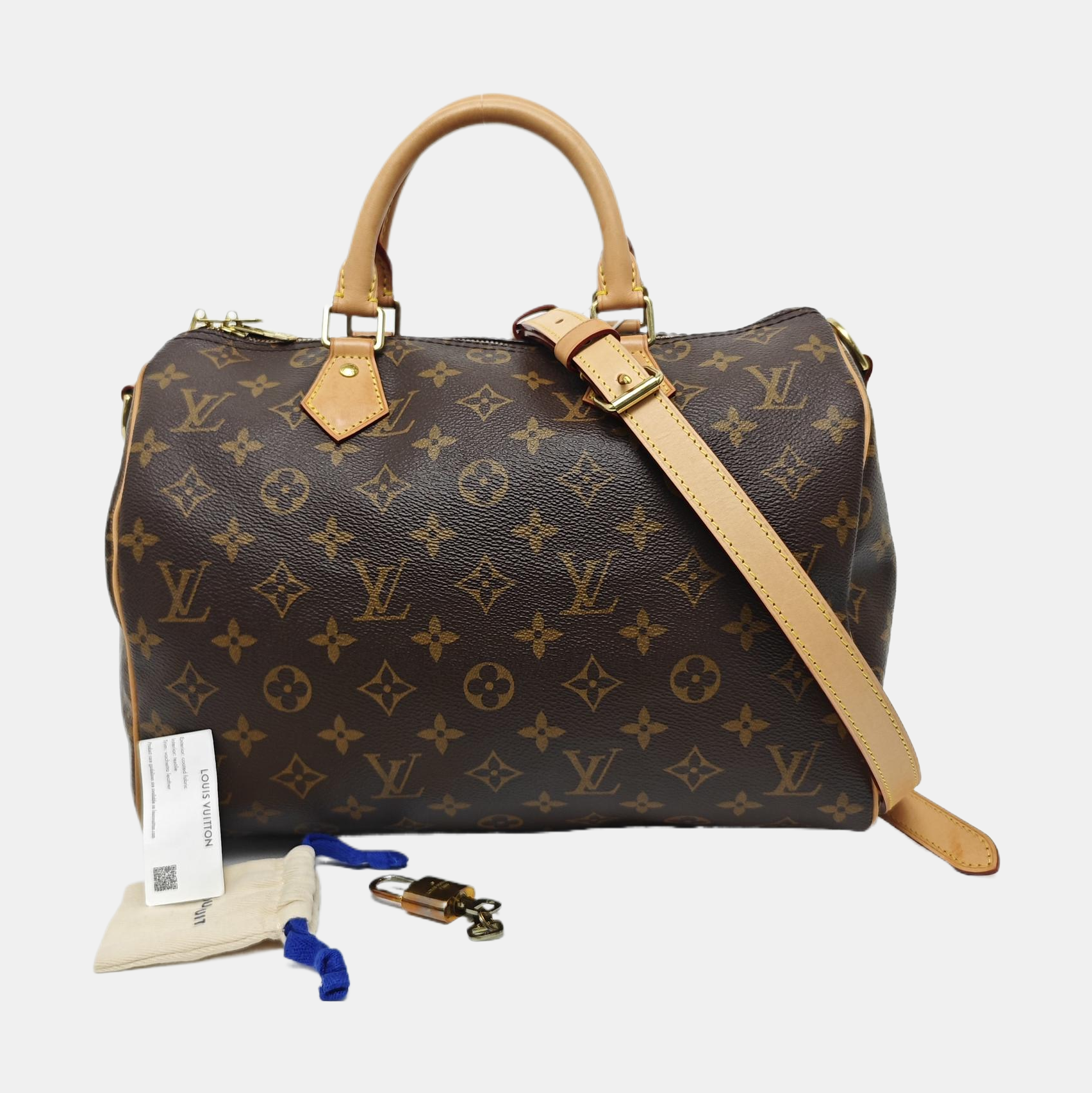 SPEEDY 30 Monogram Coated Canvas Brown
