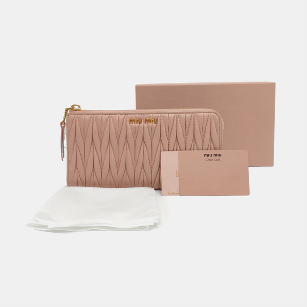 Quilted Lambskin Wallet Pink