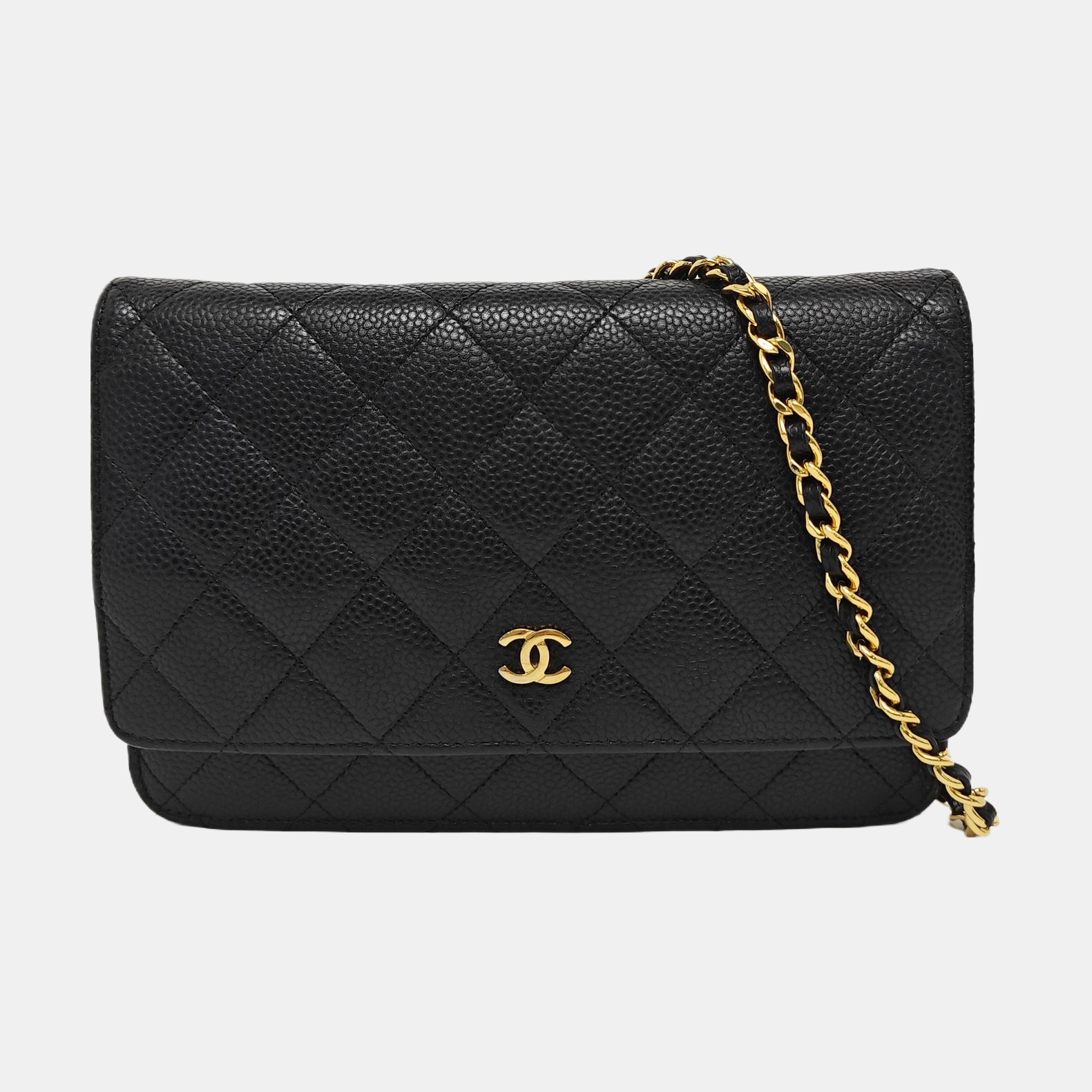 WOC Quilted Grained Calfskin Black