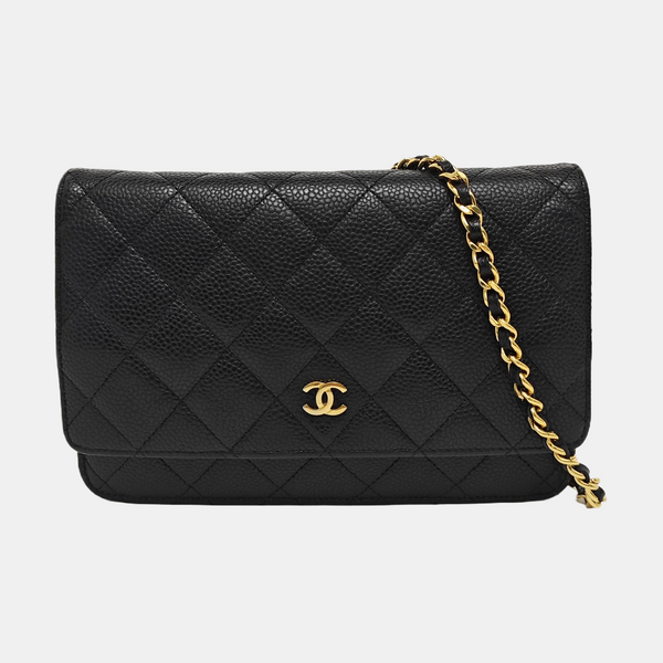 WOC Quilted Grained Calfskin Black