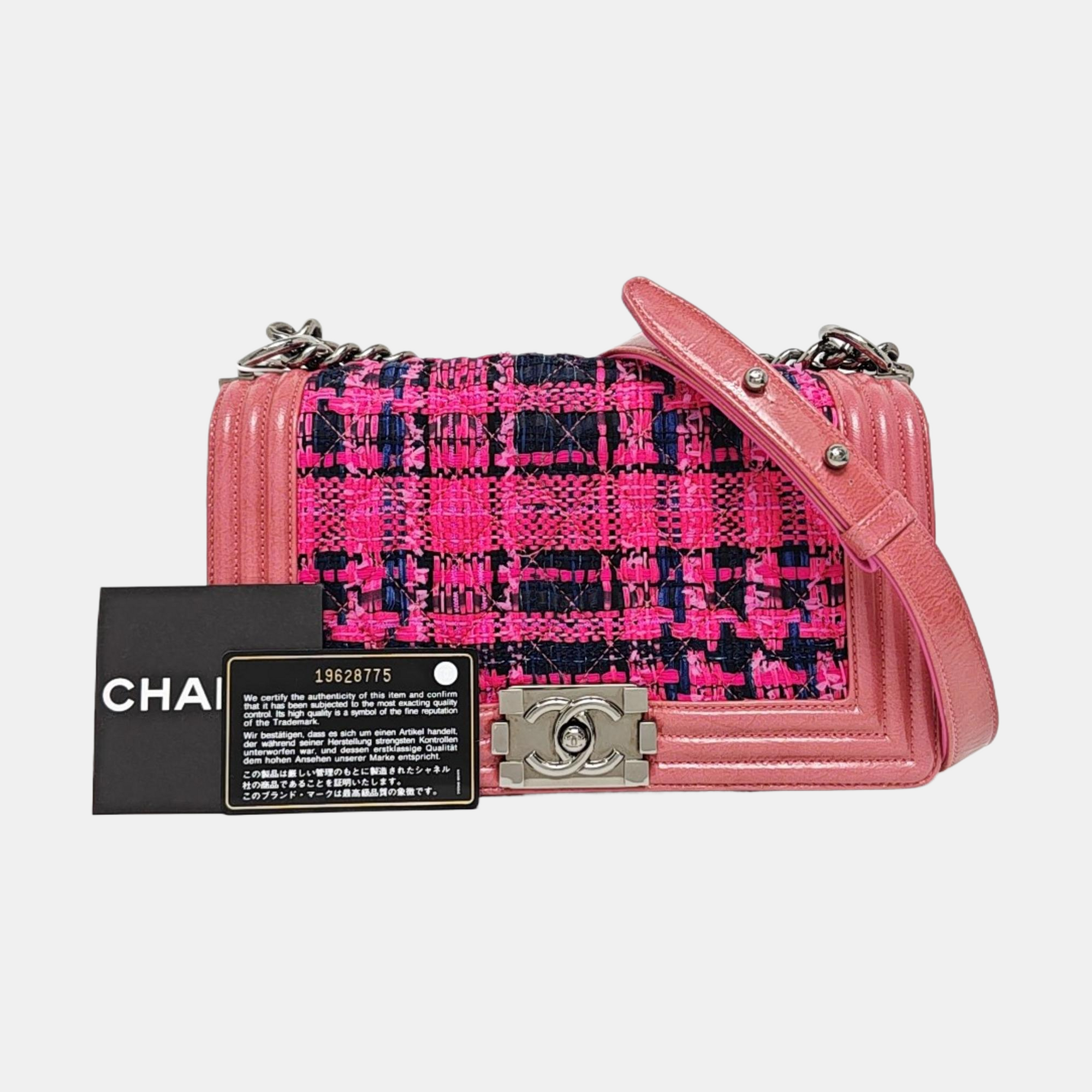 BOY CHANEL Medium Quilted Wool Red
