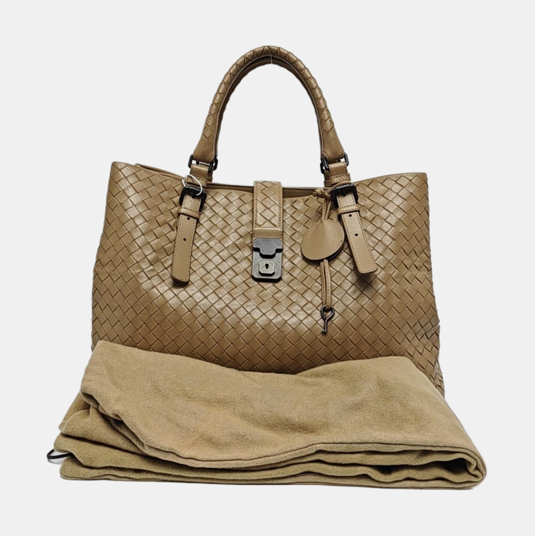 Authenticated pre-owned  Roma Calfskin Beige - Top Handle Bag at Looply