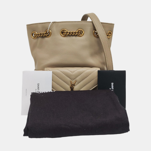 JOE Mini Chevron Lambskin Beige