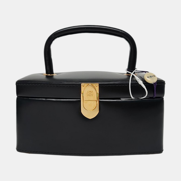 Calfskin Top Handle Bag Black