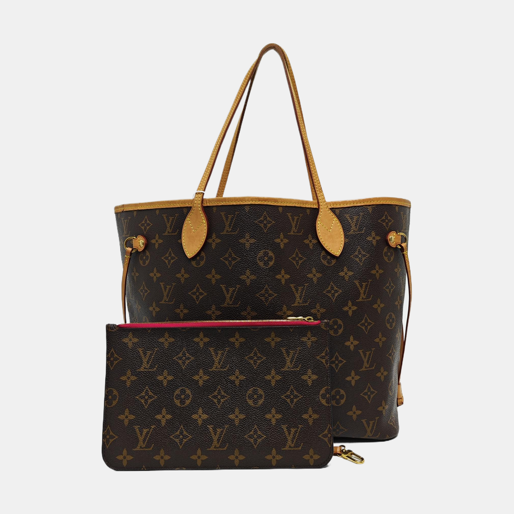 NEVERFULL MM Monogram Coated Canvas Brown